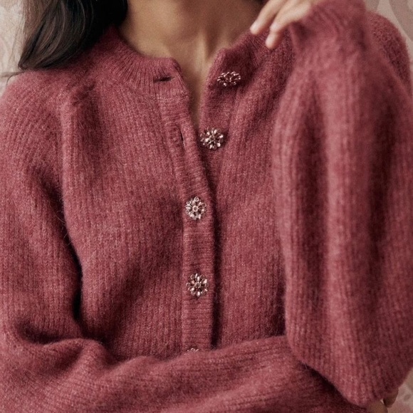 Sézane Othello in Rosewood Jewel Buttons (Size XXS) - Picture 2 of 15